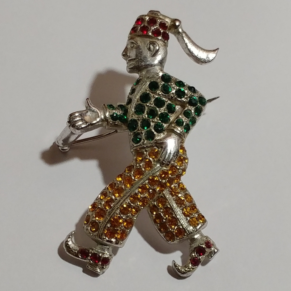 Brooch/Pin - Metal and Colorful Stones